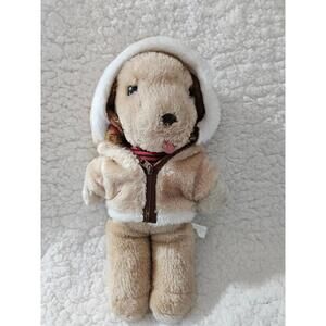 Vintage 1983 Interpur Plush Dog With Hoodie & Coat Stuffed Animal Toy 12" Puppy